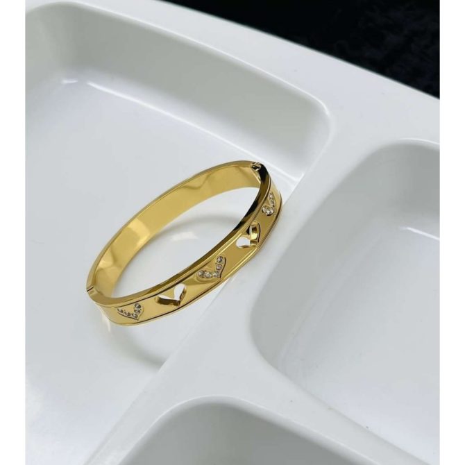 Heart Diamond Bracelet~ Anti Tarnish (Thin Wrist) - Image 3