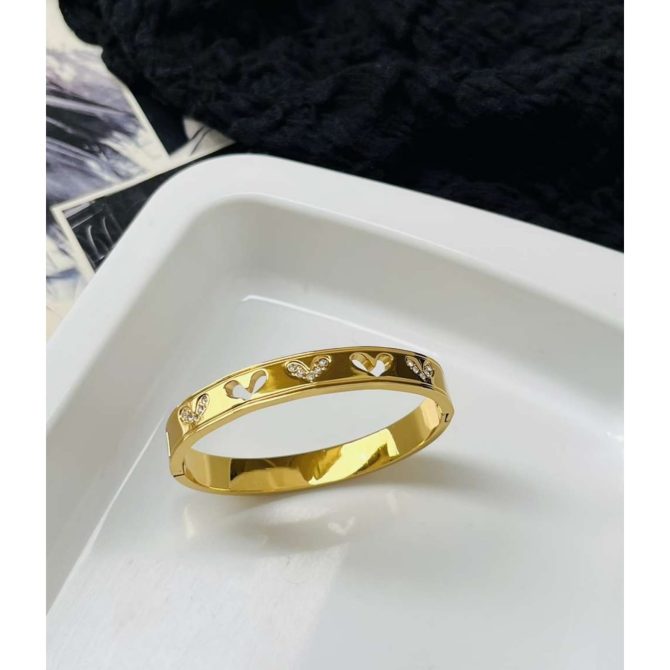 Heart Diamond Bracelet~ Anti Tarnish (Thin Wrist) - Image 2