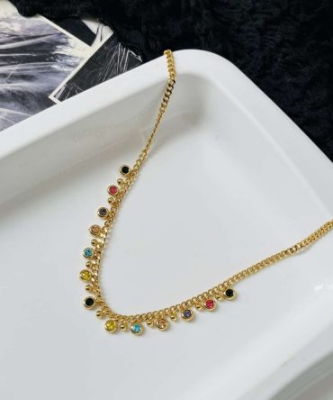 Multicolor Diamonds Necklace~ Anti Tarnish