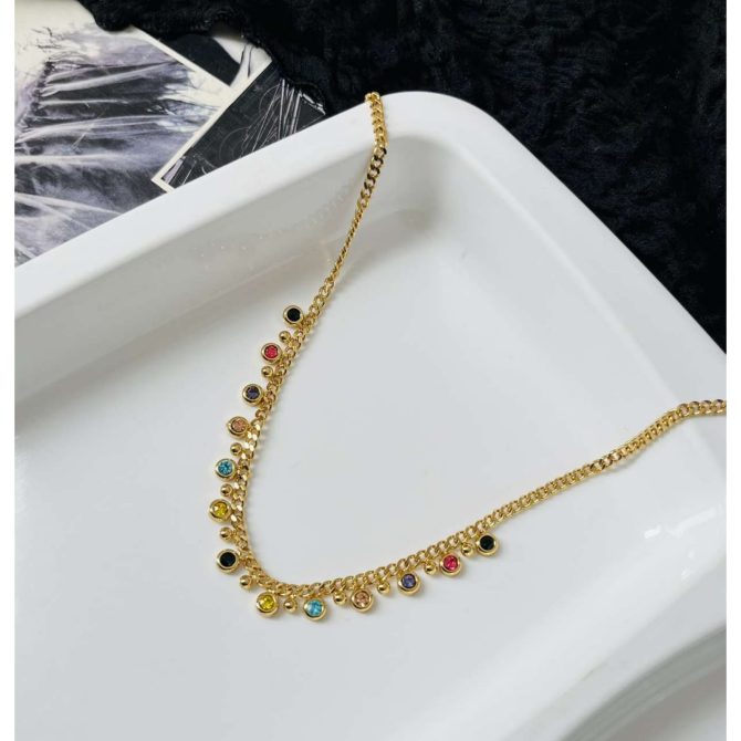 Multicolor Diamonds Necklace~ Anti Tarnish