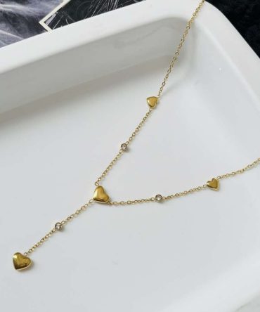 Elongated Heart Necklace~ Anti Tarnish