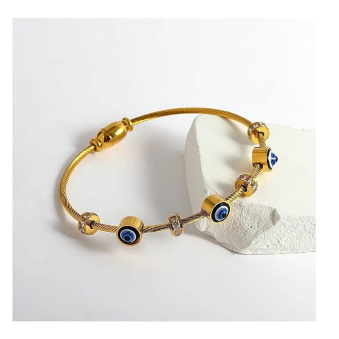 Evil Eye Bracelet~ Anti Tarnish (Thin Wrist)