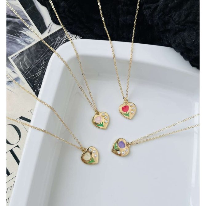 Tulip Heart Necklace