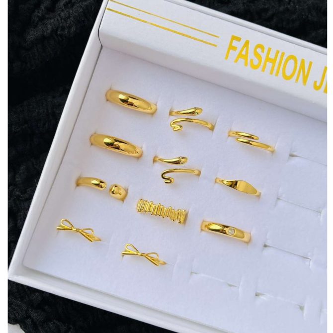 Golden Glow Adjustable Rings