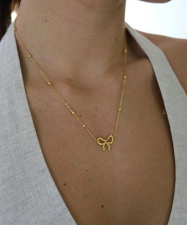 Golden Bow Necklace~ Anti Tarnish