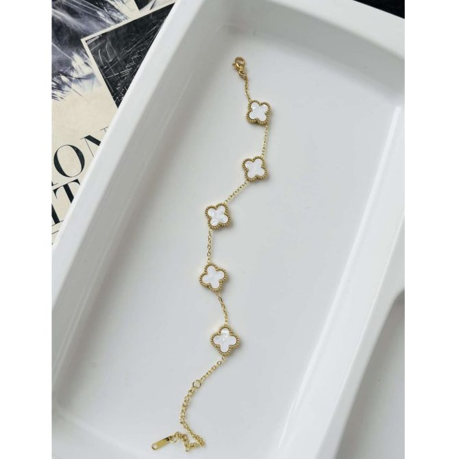 White Clover Bracelet~ Anti Tarnish - Image 2