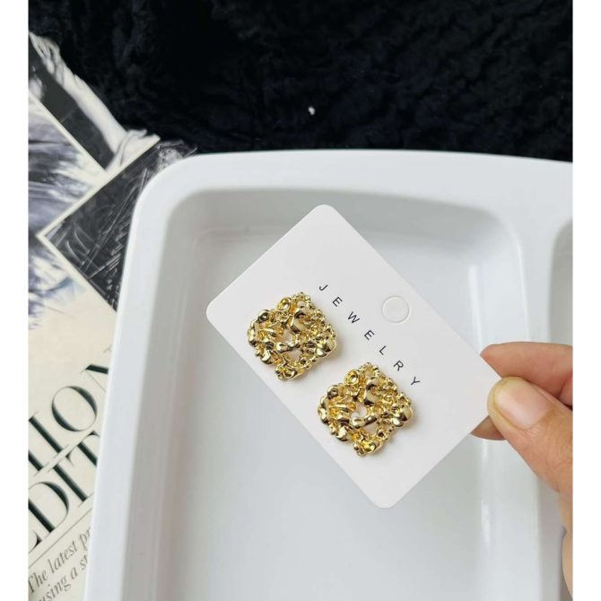 Golden Textured Earrings