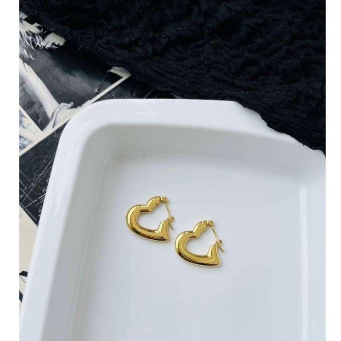 Hazel Heart Hoops~ Anti Tarnish