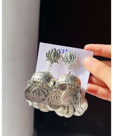 Lotus Coins Jhumkas
