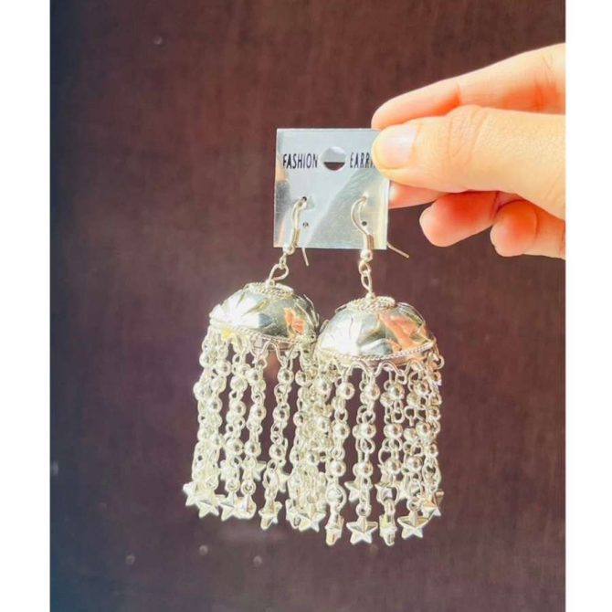 Oxidised Stars Jhumkas