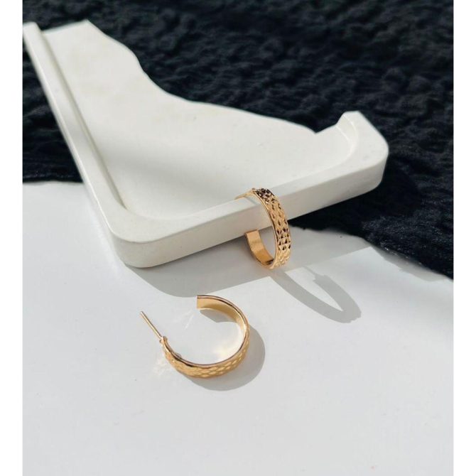 Golden Texture Hoops