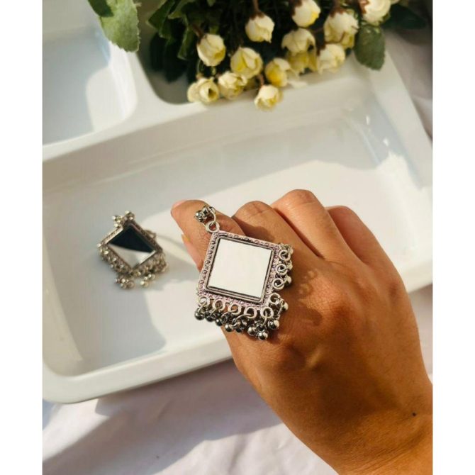 Mirror Ghungroo Ring