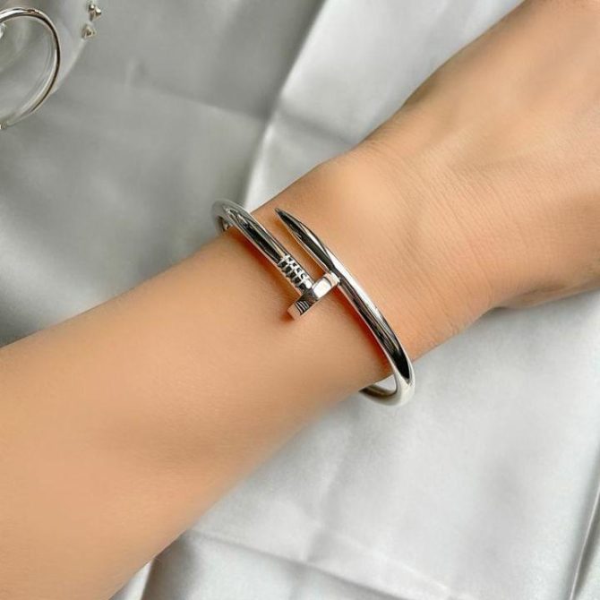 Silver Nail Band Bracelet~ Anti Tarnish