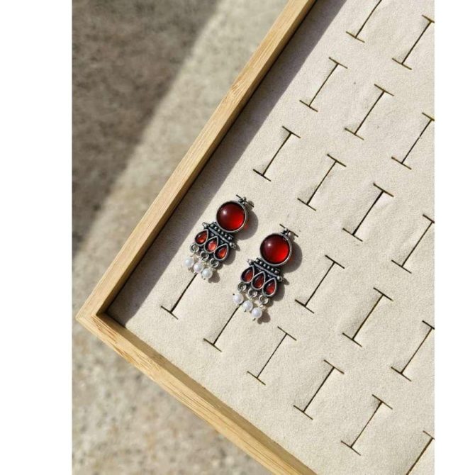Rani Pink Pearl Earrings