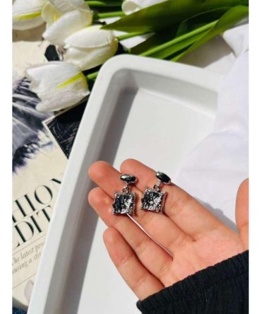 Silver Square Earrings