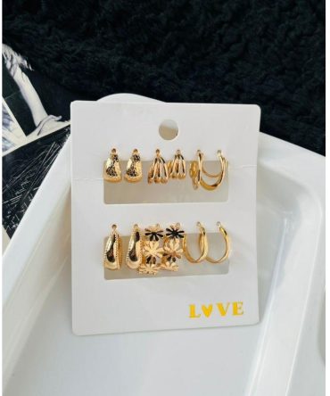 Golden Floral Earrings Combo (₹20 Per Pair)