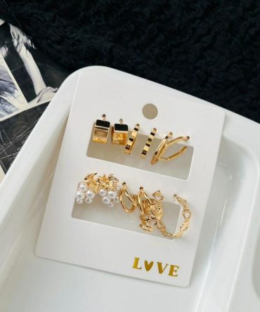 Golden Pearl Earrings Combo (₹20 Per Pair)