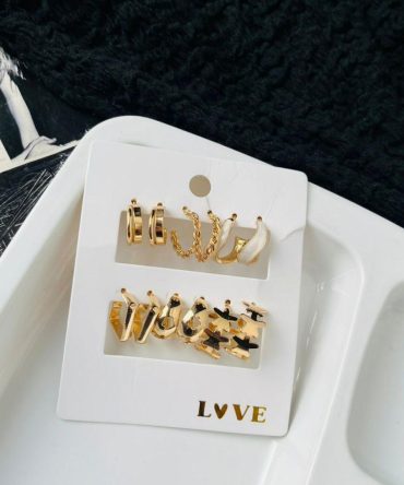 Golden Twisted Earrings Combo (₹20 Per Pair)