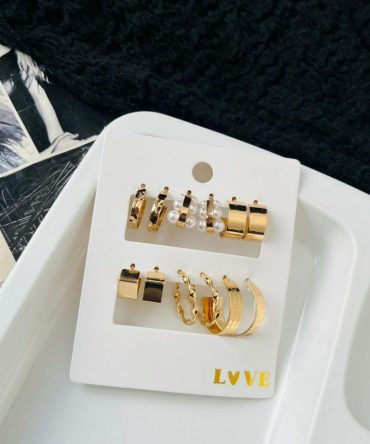 Golden Essentials Earrings Combo (₹20 Per Pair)