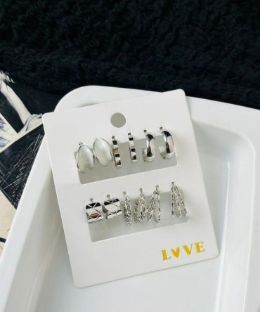 Silver Essentials Earrings Combo (₹20 Per Pair)