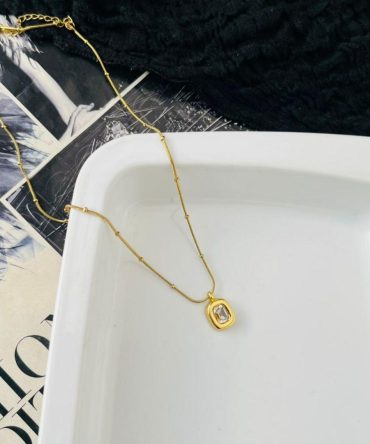 Square Diamond Necklace~ Anti Tarnish