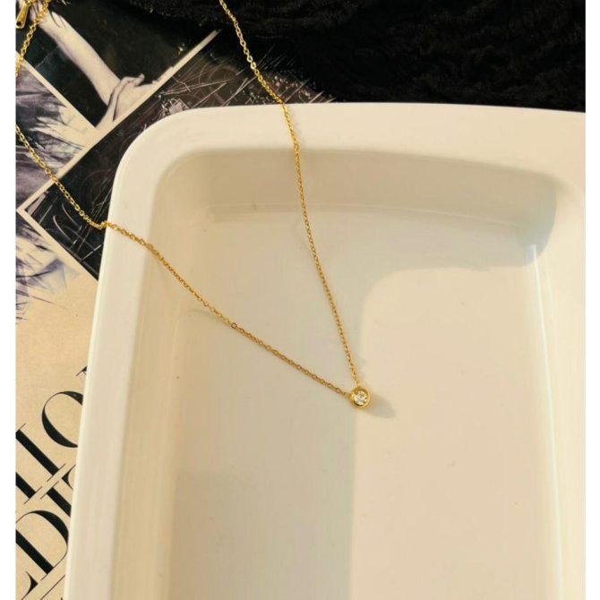 Minimalist Diamond Necklace~ Anti Tarnish