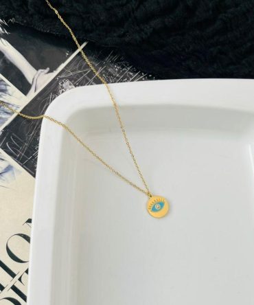 Circle Evil Eye Necklace~ Anti Tarnish