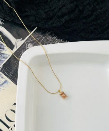 Pink Diamond Necklace~ Anti Tarnish
