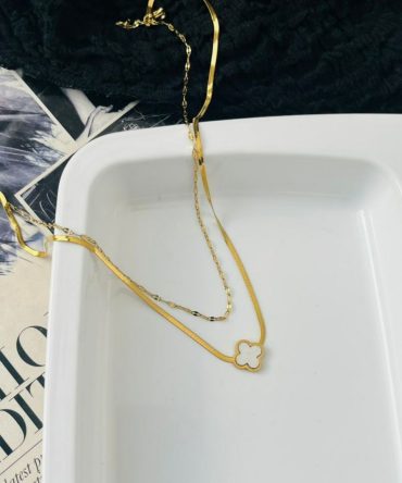 Two Layer Clover Chain Necklace~ Anti Tarnish