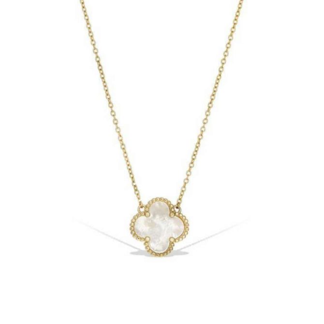 White Clover Necklace~ Anti Tarnish - Image 2