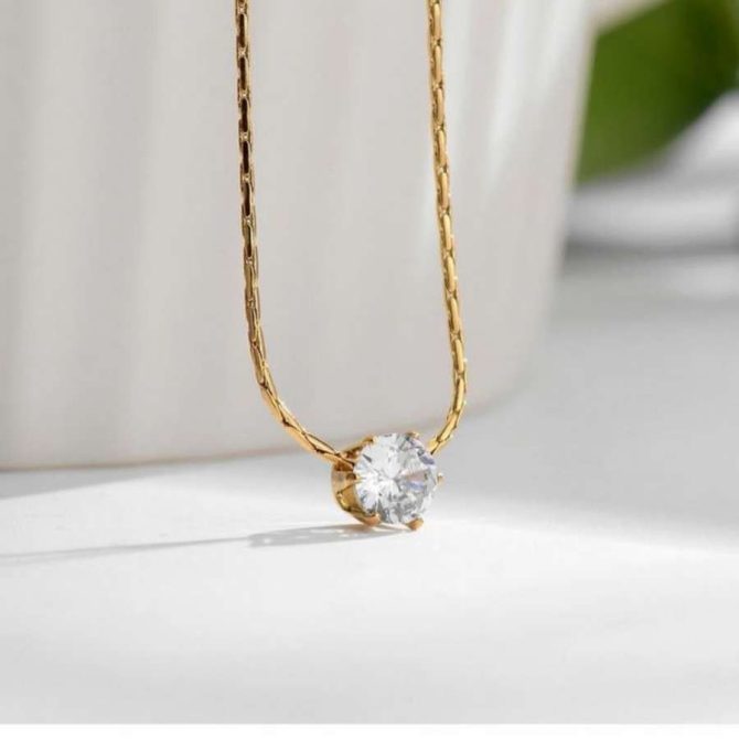 Minimal Diamond Necklace~ Anti Tarnish - Image 3
