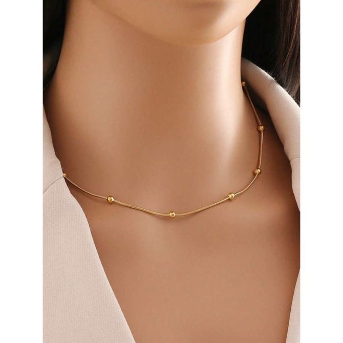 Circles Sleek Chain Necklace~ Anti Tarnish - Image 2