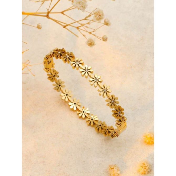 Floral Diamond Bracelet~ Anti Tarnish