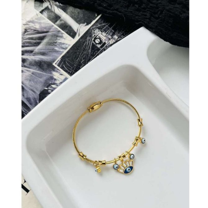 Evil Eye Charms Bracelet~ Anti Tarnish (Thin Wrist)