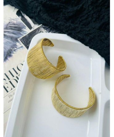 Golden Textured Cuff Bracelet