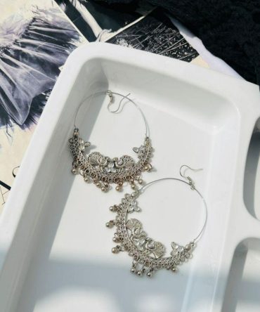 Peacock Oxidised Jhumkas