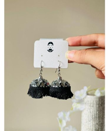 Shimmer Black Jhumkas
