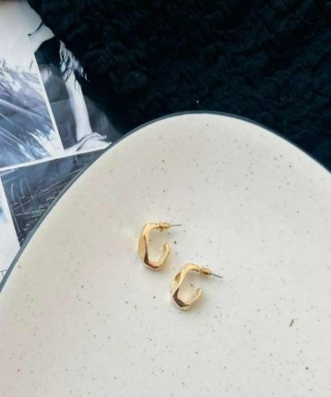 Angular Golden Hoops