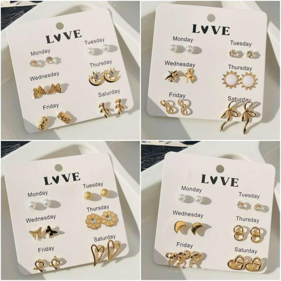 Chic Charms Studs Combo (₹13 Per Pair) - Image 2
