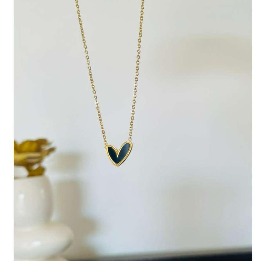 Black Heart Necklace~ Anti Tarnish