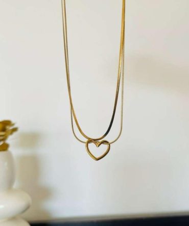 Two Layer Heaven Heart Necklace~ Anti Tarnish