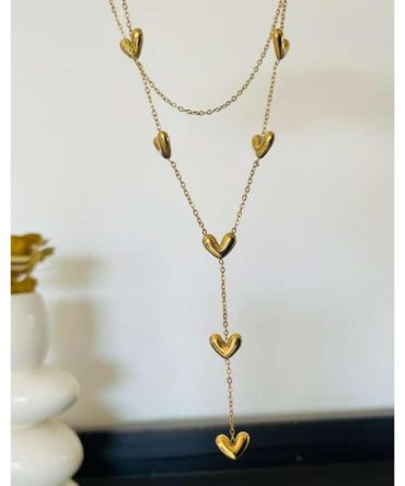 Multi Hearts Layered Necklace~ Anti Tarnish