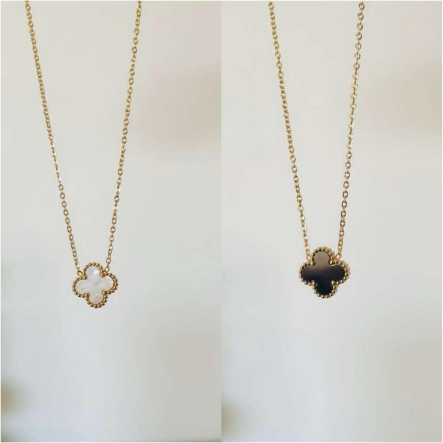 Reversible/Two Way Clover Necklace~ Anti Tarnish