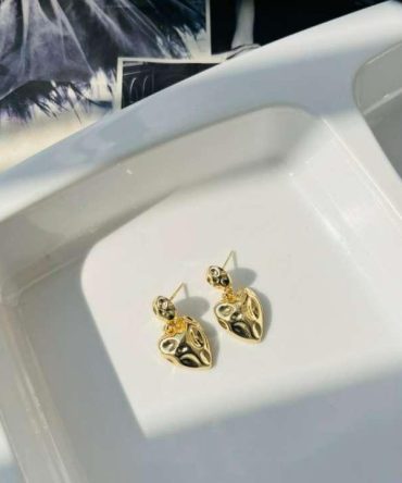 Textured Heart Earrings