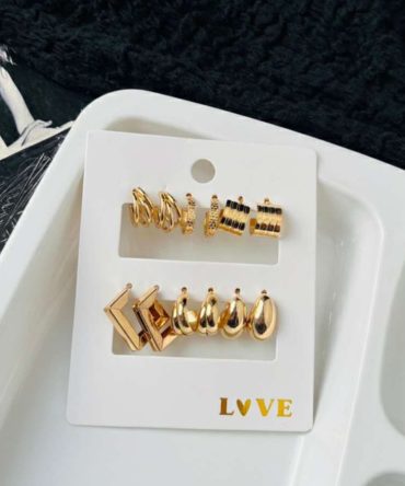 Golden Essentials Earrings Combo (₹20 Per Pair)