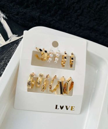 Golden Pearl Earrings Combo (₹20 Per Pair)