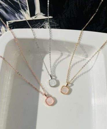 Squircle White Tiffany Necklace