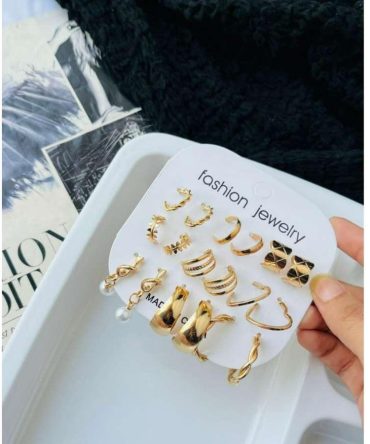 Georgette Golden Earrings Combo (₹20 Per Pair)