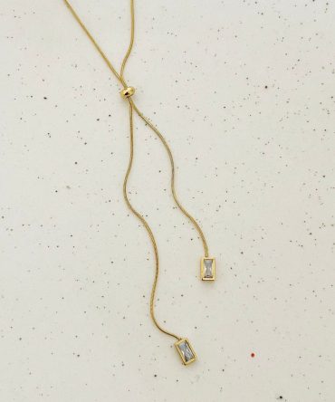 Adjustable Minimalist Diamonds Necklace~ Anti Tarnish