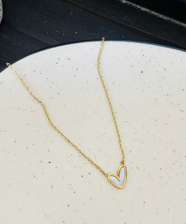 White Heart Necklace~ Anti Tarnish